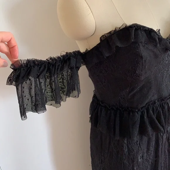 Bardot Black Lace Strapless Dress Size 8 FINAL SALE - Picture 3 of 7